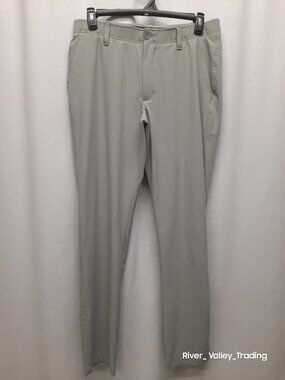 Under Armour Slim Pants Mens 28x30 Gray Tapered Polyester Stretch Golf Chino